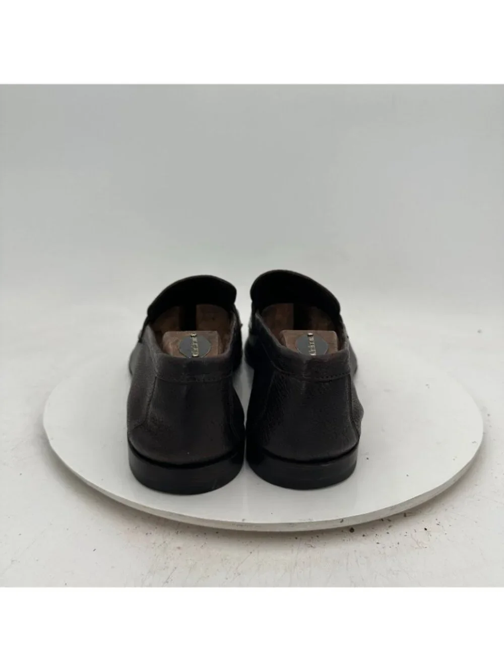 Giorgio Armani Men Size 9 Black Textured Leather Penny Loafer Dress Shoes